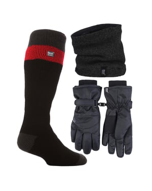 Conjunto de Esquí para Hombre: Cuello Calentador, Guantes y Calcetines Térmicos de Esquí para el Invierno
