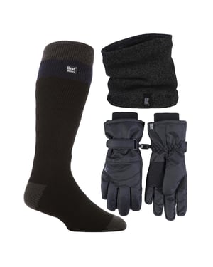 Conjunto de Esquí para Hombre: Cuello Calentador, Guantes y Calcetines Térmicos para Esquí - Ropa de Invierno