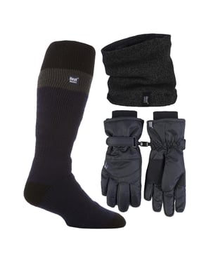 Conjunto de Esquí para Hombre: Cuello Calentador, Guantes y Calcetines Térmicos de Esquí para el Invierno