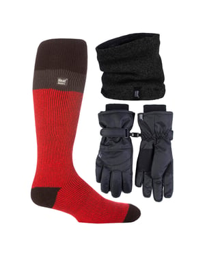 Conjunto de Esquí para Hombre: Cuello Térmico, Guantes y Calcetines Térmicos de Esquí para Invierno