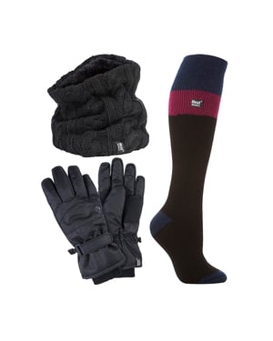 Conjunto de Esquí para Mujeres: Cuello Térmico, Guantes y Calcetines Térmicos para Esquí - Ropa de Invierno
