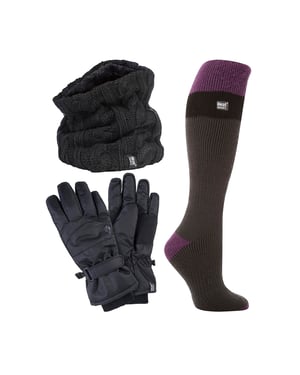 Conjunto de Esquí para Mujeres: Cuello Térmico, Guantes y Calcetines Térmicos para Esquí - Ropa de Invierno