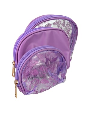 Juego de 3 piezas de neceser de mariposa para damas - Bolsas de maquillaje y artículos de tocador de viaje