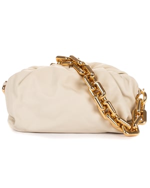 Bottega Veneta Chain Pouch  en  marfil Cuero de ternero