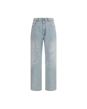 Jeans de Pierna Recta de Algodón Azules MM6