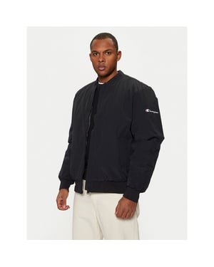 Bomber de poliéster negro Champion