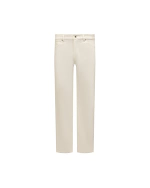Jeans de Denim de Algodón Blanco Jil Sander
