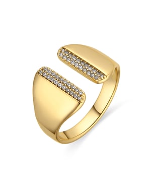 Luxenter Anillo con Circonita Brillante acabado oro 18k - Niando