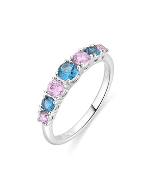 Anillo Luxenter de Aleación de Metal y Circonita Multicolor acabado en rodio - Zebe