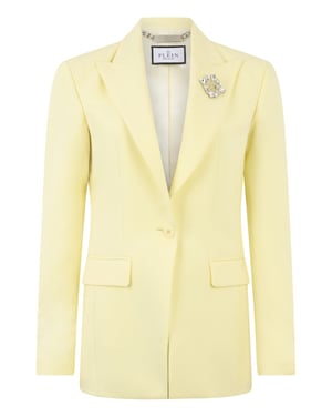 Wool Fitted Single-Breasted Blazer