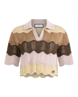 Knitted Polo T-Shirt Color Wave