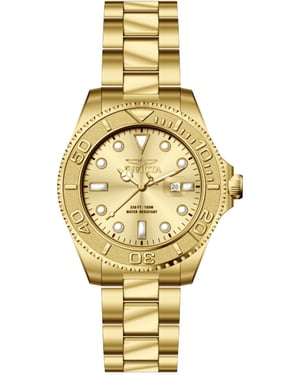 Invicta Pro Diver 69521 Reloj de Hombre - Movimiento de Cuarzo - Acero Inoxidable con Esfera Dorada - 47 mm
