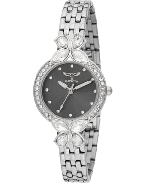 Invicta Wildflower 69102 Reloj de Mujer - Movimiento de Cuarzo - Metal con Esfera Negra - 30 mm