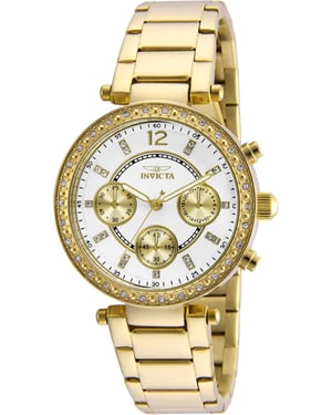 Invicta Angel 21387 Reloj de Mujer - Movimiento de Cuarzo - Acero Inoxidable con Esfera Blanca - 36 mm