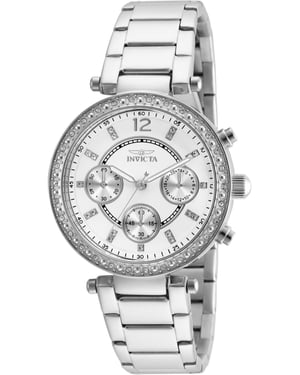 Invicta Angel 21386 Reloj de Mujer - Movimiento de Cuarzo - Acero Inoxidable con Esfera Blanca - 36 mm