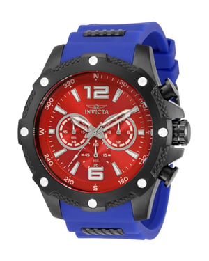 Invicta I-Force 34020 Reloj de Hombre - Movimiento de Cuarzo - Acero Inoxidable con Esfera Roja - 50 mm