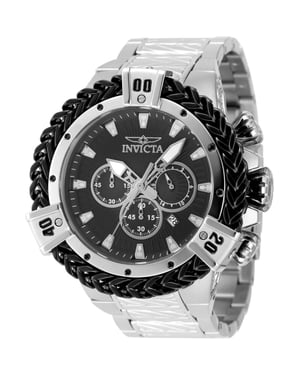 Invicta Bolt 48160 Reloj de Hombre - Movimiento de Cuarzo - Acero Inoxidable con Esfera Negra - 54 mm