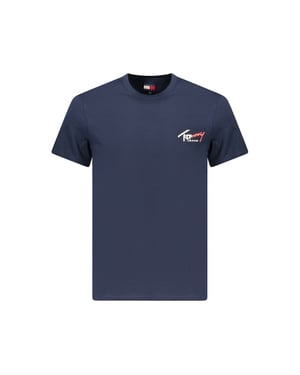 Camiseta de algodón azul para hombres Tommy Hilfiger