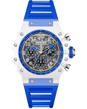 Invicta Racing 69678 Reloj de Hombre - Movimiento de Cuarzo - Acrílico con Esfera Plateada - 43 mm
