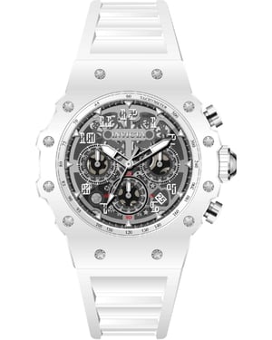 Invicta Racing 69668 Reloj de Hombre - Movimiento de Cuarzo - Acrílico con Esfera Plateada - 43 mm