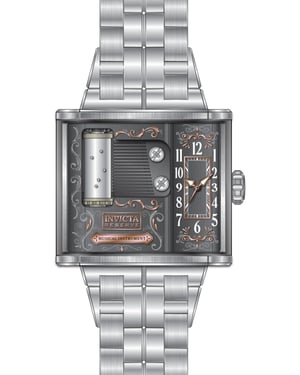 Invicta Artist 49475 Reloj de Hombre - Movimiento de Cuarzo - Acero Inoxidable con Esfera Gris - 52 mm
