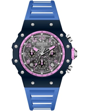 Invicta Racing 69656 Reloj de Hombre - Movimiento de Cuarzo - Acrílico con Esfera Plateada - 43 mm
