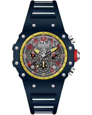 Invicta Racing 69661 Reloj de Hombre - Movimiento de Cuarzo - Acrílico con Esfera Plateada - 43 mm