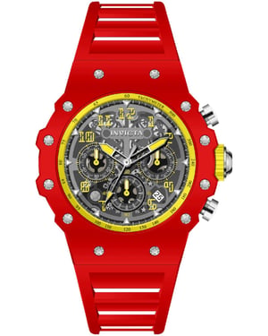 Invicta Racing 69659 Reloj de Hombre - Movimiento de Cuarzo - Acrílico con Esfera Plateada - 43 mm