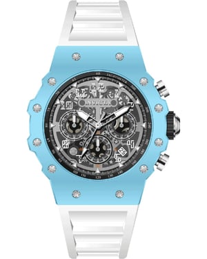 Invicta Racing 69673 Reloj de Hombre - Movimiento de Cuarzo - Acrílico con Esfera Plateada - 43 mm