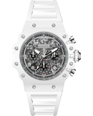 Invicta Racing 69680 Reloj de Hombre - Movimiento de Cuarzo - Acrílico con Esfera Plateada - 43 mm