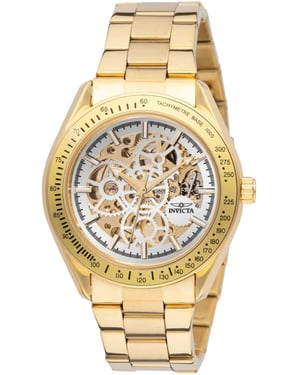 Invicta Objet D Art 69597 Reloj de Hombre - Movimiento Automático - Acero Inoxidable con Esfera Blanca - 43 mm
