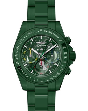 Invicta Speedway 51033 Reloj de Hombre - Movimiento de Cuarzo - Acero Inoxidable con Esfera Verde - 39 mm
