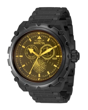 Invicta Coalition Forces 49201 Reloj de Hombre - Movimiento de Cuarzo - Acero Inoxidable con Esfera Amarilla - 50 mm