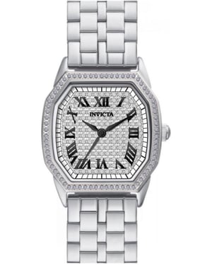 Invicta Wildflower 50078 Reloj de Mujer - Movimiento de Cuarzo - Acero Inoxidable con Esfera Plateada - 27 mm