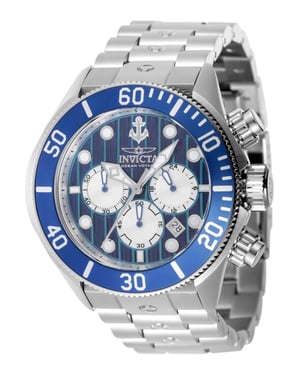 Invicta Ocean Voyage 47832 Reloj de Hombre - Movimiento de Cuarzo - Acero Inoxidable con Esfera Azul - 51 mm