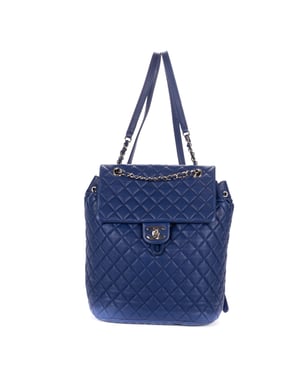 Chanel Urban Spirit Backpack Large en  azul Cuero de ternero