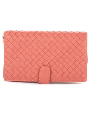 Bottega Veneta Continental Wallet  en  rosa Cuero de becerro