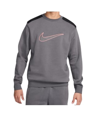 Suéter Gris Con El Logotipo Grande Del Swoosh De Nike