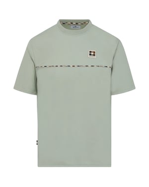 Camiseta Aquascutum Active Club Con Diseño De Ribete A Cuadros Color Verde Salvia Claro