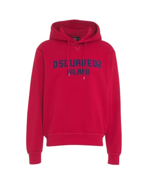 Sudadera Con Capucha Roja Dsquared2 Milano Logo Cool Fit