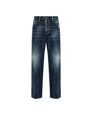 Vaqueros Holgados Lavados Be Cool Be Nice De Dsquared2 En Azul Marino