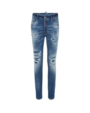 Jeans Azules Con Efecto De Pintura Desgastada Estilo Skater De Dsquared2