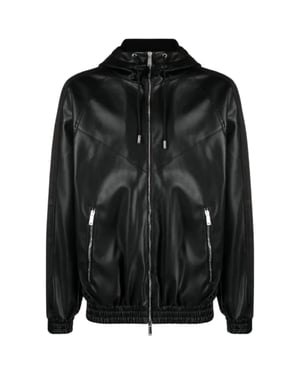 Chaqueta Negra Con Capucha De Contraste De Dsquared2