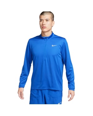 Camiseta De Running Nike Azul Real Con Cremallera De 1/4