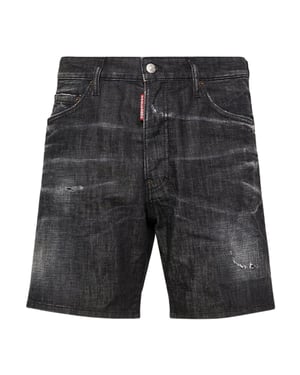 Dsquared2 Marine Bermudas Denim Pantalones Cortos Negros
