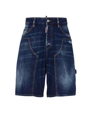 Pantalones Cortos De Carpintero Dark Semplice De Dsquared2 En Azul Marino