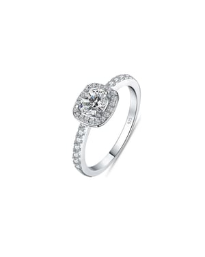Anillo de Mujer en Plata de Ley 925 con Circón Cúbico en Forma de Cojín Tamaño BIAN020
