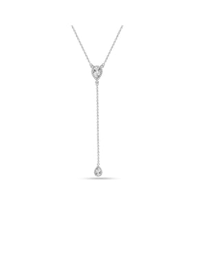 Collar Doble Lágrima para Mujeres en Plata de Ley 925 BICLL028