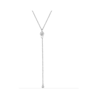 Collar de Lazo para Mujer con Circón en Plata de Ley 925 BICLL022