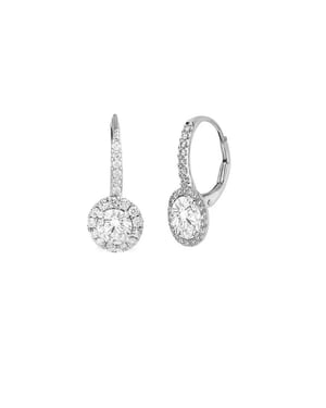 Pendientes de aro para mujer en plata de ley 925 con circonitas cúbicas BIPE073